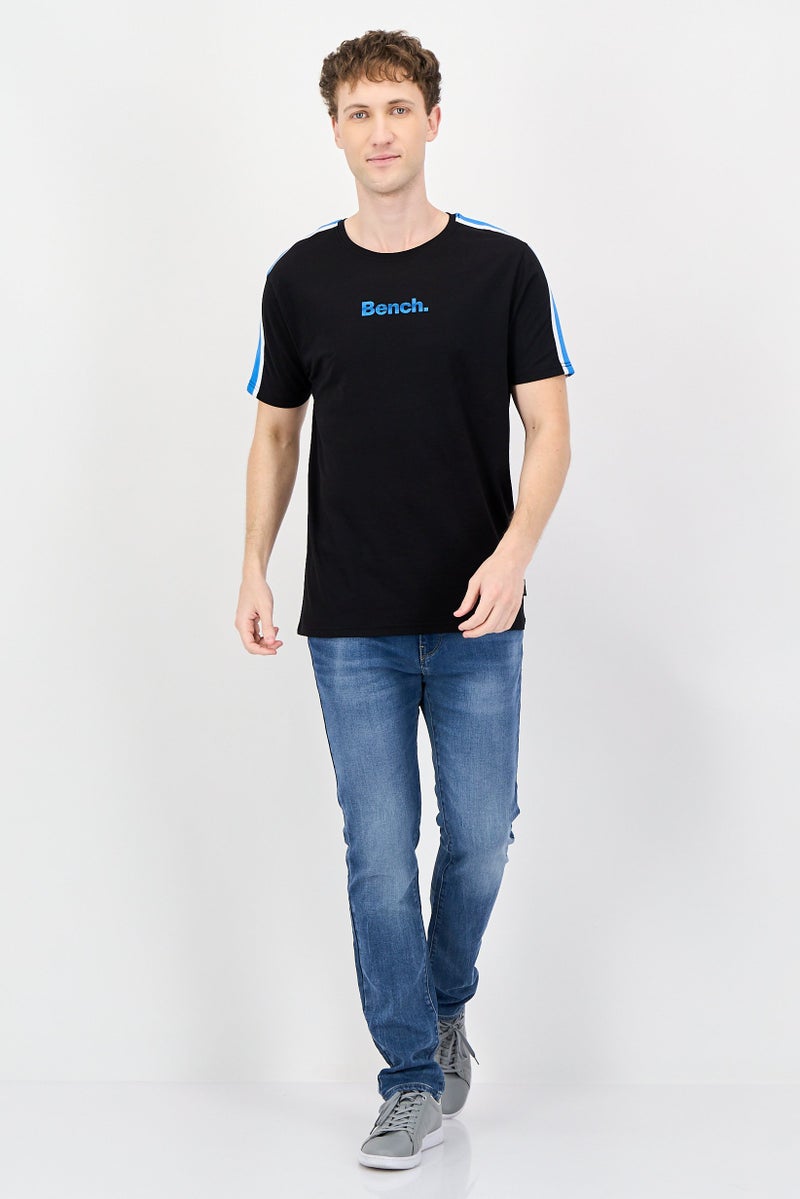 Bench Men Crew Neck Short Sleeve Brand Logo T-Shirt, Black - Image 3